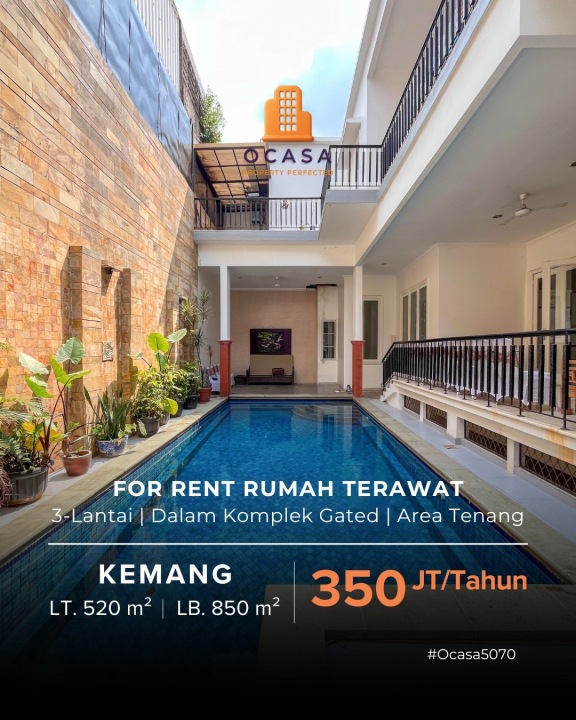 Rumah Sewa Murah Lokasi Kemang, Jakarta Selatan, LB 850m²
