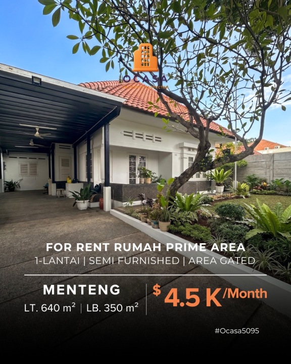 Rumah Sewa di Kawasan Menteng, Jakarta Pusat, Lokasi Strategis, Harga Menarik