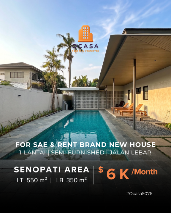 Rumah Siap Huni di Senopati, Jakarta Selatan, LT 550m², Harga 1,25 Miliar /tahun