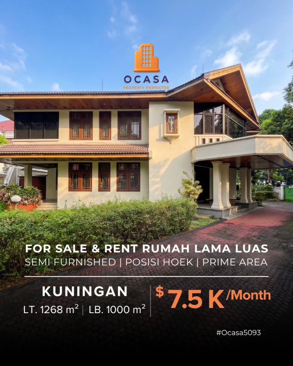 Segera Disewakan di Kuningan, Jakarta Selatan, LT 1268m², Harga 1,5 Miliar /tahun
