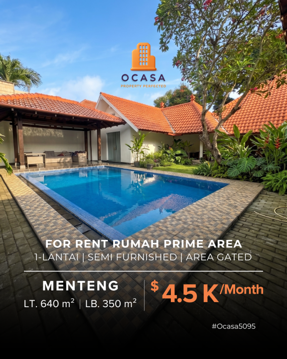 Rumah Sewaan Area Menteng, Jakarta Pusat, LB 350m², 3 KT