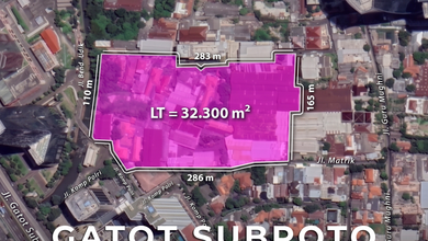 Dijual Tanah Premium di Gatot Subroto, Jakarta Selatan, LT 32200m²